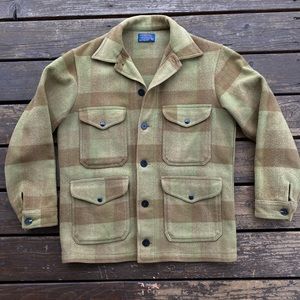 Pendleton plaid field jacket green virgin wool